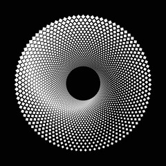 Halftone circles with squares.Abstract creative background or icon, logo, tattoo.