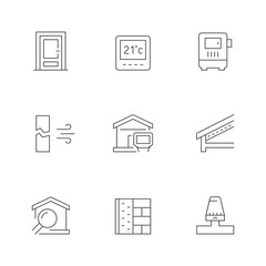 Fototapeta premium Set line icons of energy audit
