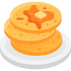Diet pancake icon vector hot dessert stack