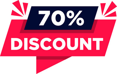 Round speech bubble shape promote discount 70 percent vector illustration