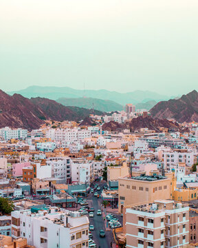 Muscat, Oman - 13 April 2019: View of Muscat downtown.