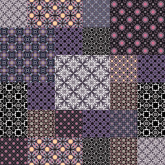 Seamless geometric pattern with square patchwork.