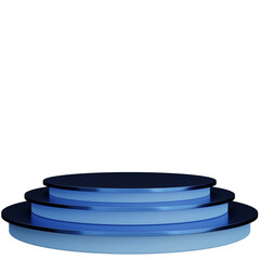 3d rendering of blue pedestal for product display