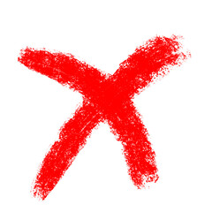 Cross sign element. Red grunge X icon design