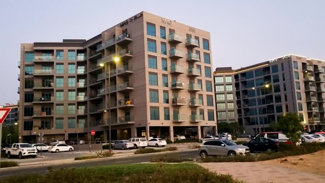 Dubai, UAE - 09.25.2022 - Footage of MAG 555 district. City