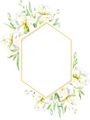 White irises frame