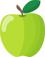 Vector isolated object illustration fruit green apple