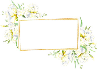 White irises frame