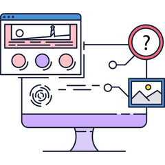Interaction user design and tool flat vector icon