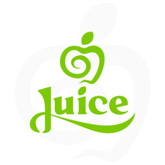 Juice logo template. Apple logo idea. Squeezed apple juice symbol.