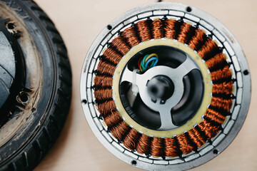 maintenance and repair of the electric motor of the electric scooter. Electric coil with copper...