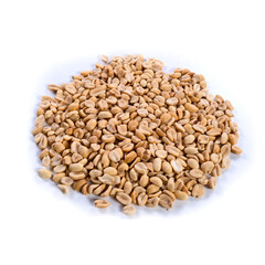 Fototapeta premium pile of spiced peanuts isolated close up on white background 