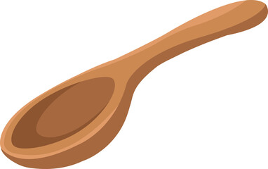 Isolated spa therapy treatment object illustration wooden spoon
