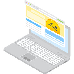Site crash website fail 3d laptop computer icon
