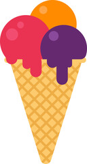 Cartoon illustration isolated object sweet ice cream