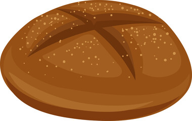 Cartoon illustration isolated object delicious flour food whole grain bakery bread
