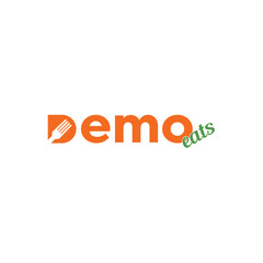 Eats Text With Fork logo design template vector