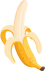 Cartoon illustration isolated object food fruit banana