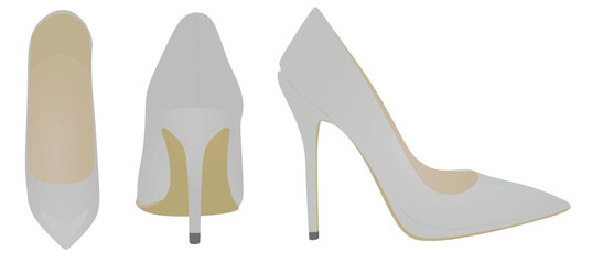 Grey  elegant shoe. vector illustration