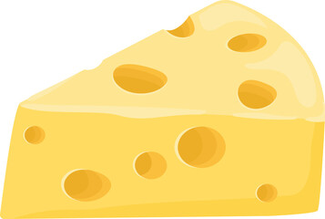 Cartoon illustration isolated object food a slice of cheese