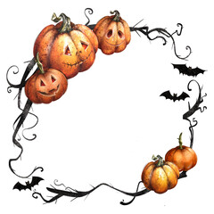Halloween. Cute Pumpkin frame - 534261349
