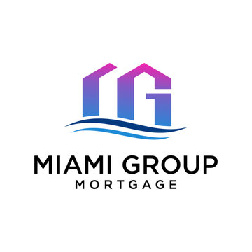 Letter MG For real estate group logo vector template