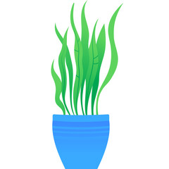 Potted flower vector flat green houseplant icon
