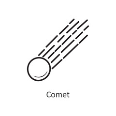Comet Vector outline Icon Design illustration. Space Symbol on White background EPS 10 File