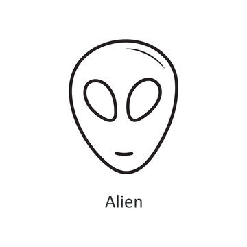 Alien Vector outline Icon Design illustration. Space Symbol on White background EPS 10 File