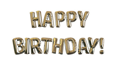 Happy Birthday Foil Balloons with a transparent background