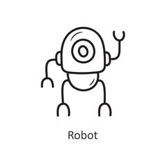 Robot Vector outline Icon Design illustration. Space Symbol on White background EPS 10 File