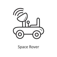 Space Rover Vector outline Icon Design illustration. Space Symbol on White background EPS 10 File