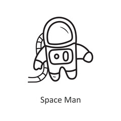 Space Man Vector outline Icon Design illustration. Space Symbol on White background EPS 10 File
