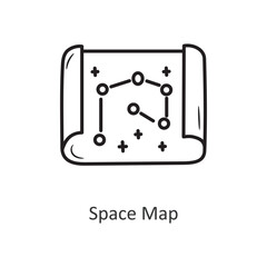 Space Map Vector outline Icon Design illustration. Space Symbol on White background EPS 10 File