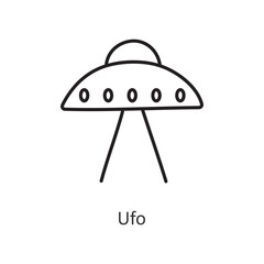 Ufo Vector outline Icon Design illustration. Space Symbol on White background EPS 10 File