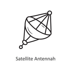 Satellite Antennah Vector outline Icon Design illustration. Space Symbol on White background EPS 10 File