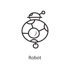 Robot Vector outline Icon Design illustration. Space Symbol on White background EPS 10 File