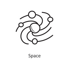 Space Vector outline Icon Design illustration. Space Symbol on White background EPS 10 File