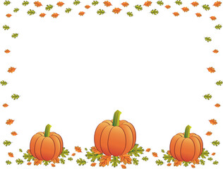 fall leaves and pumpkins border