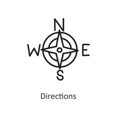 Directions Vector outline Icon Design illustration. Space Symbol on White background EPS 10 File