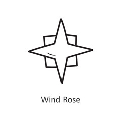 Wind Rose Vector outline Icon Design illustration. Space Symbol on White background EPS 10 File