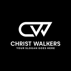 CW letter logo design vector template 