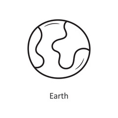 Earth Vector outline Icon Design illustration. Space Symbol on White background EPS 10 File