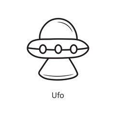 Ufo Vector outline Icon Design illustration. Space Symbol on White background EPS 10 File