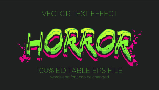 horror editable text effect style, EPS editable text effect