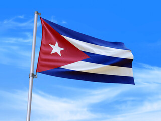 Cuba flag waving in the wind