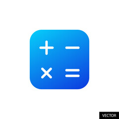 Obraz premium Calculator vector icon in flat style design for website design, app, UI, isolated on white background. Mathematics symbols, Math signs. Vector illustration.