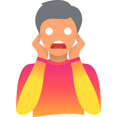 Shocked man character vector flat icon isolated