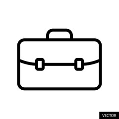Briefcase or Suitcase vector icon in line style design for website design, app, UI, isolated on white background. Editable stroke. Vector illustration.