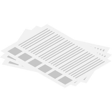 Paper sheet stack vector page pile 3d icon